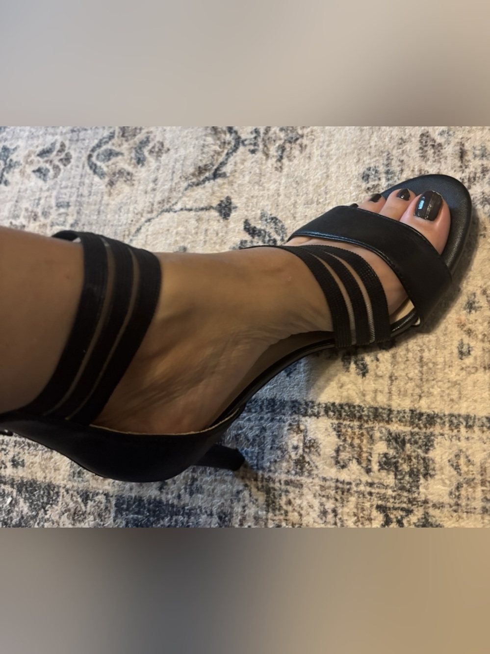 LifeStride Strappy Black Heels US 8M
